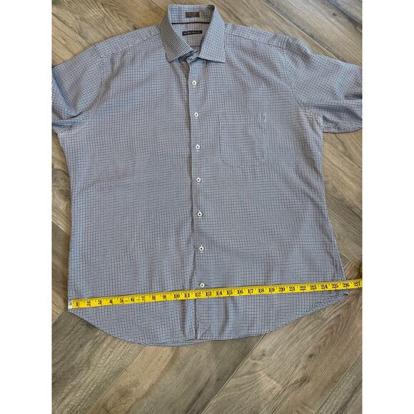Peter Millar XL Men’s Blue/Brown Button Down Dress Shirt - Picture 7 of 7